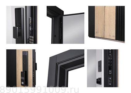 Стальная дверь "Конструктор" с зеркалом (биометрический замок Smart lock Y23)